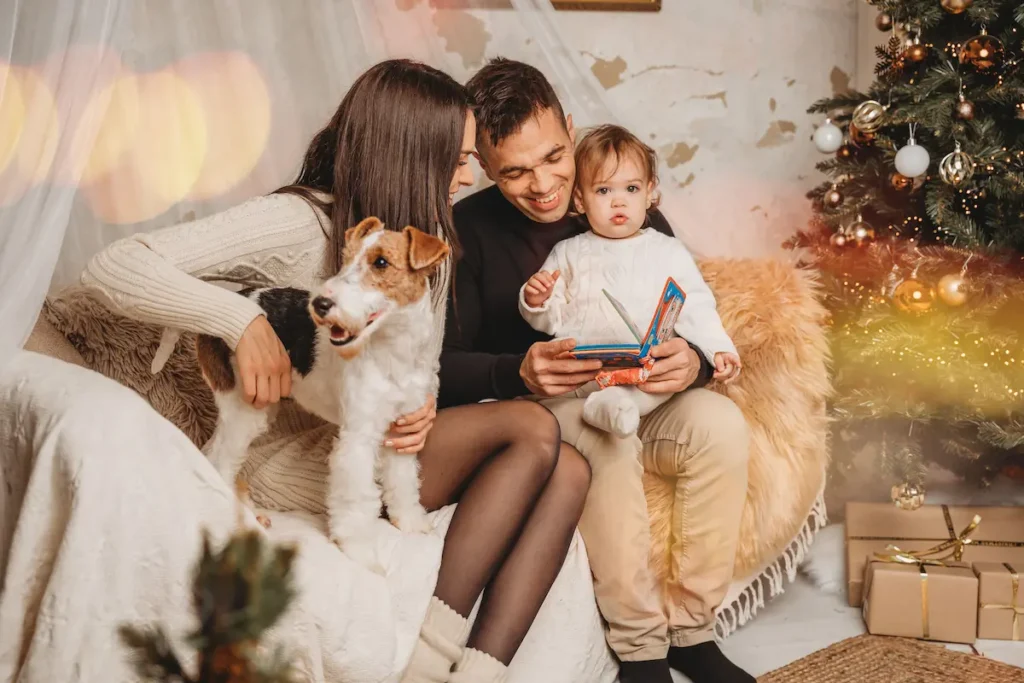 család foci kutyával